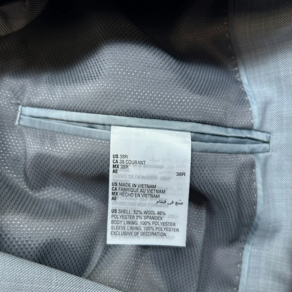 Bar III Light Gray Suit Jacket Mens 38R 38 Skinny Bi-Stretch Comfort‎ $425 NEW